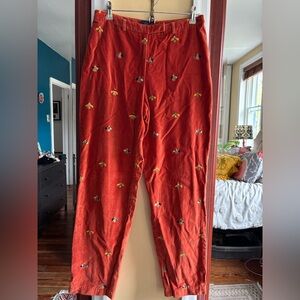 J. McLaughlin Vintage velvet pants embroidered with bees